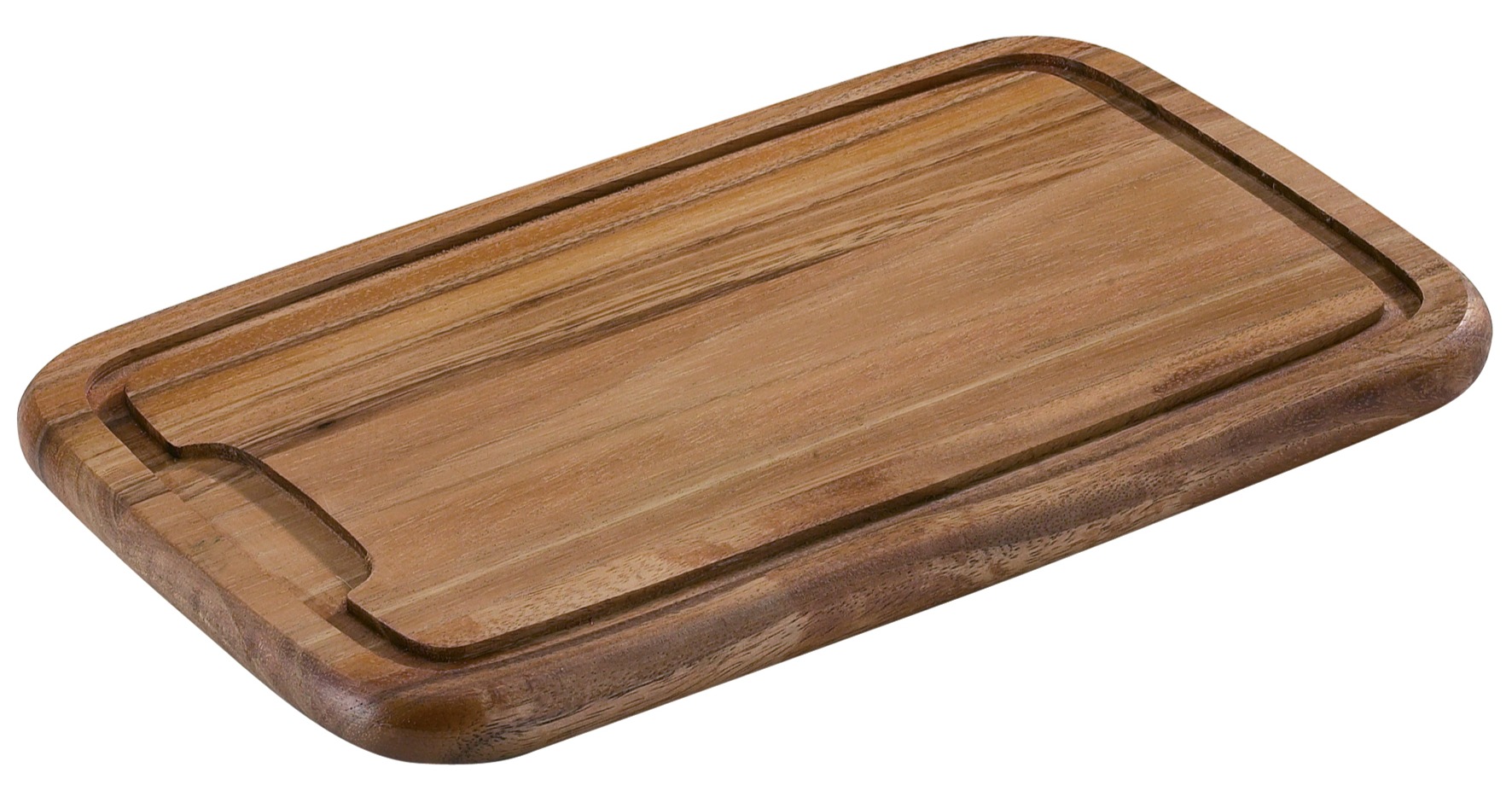 055122 Akátové dranžírovací krájecí prkénko o rozměru 36x23x2 cm s drážkou na zadržení tekutin z krájených potravin Zassenhaus (2)